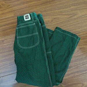 Lykke Wullf Green Striped Workwear Jean - Size 6
